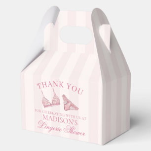 Pastel Pink Lingerie Shower Bachelorette Gable Favor Boxes