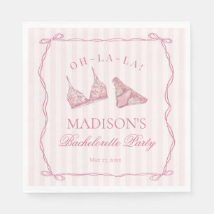 Pastel Pink Lingerie Shower Bachelorette Party Napkins