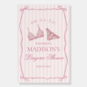 Pastel Pink Lingerie Shower Panty Party Welcome Foam Board
