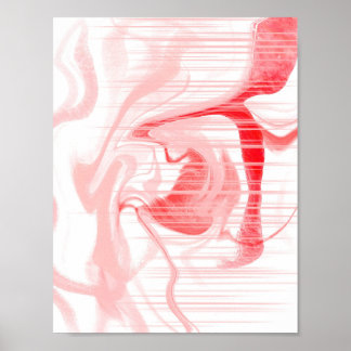 Pastel Pink Liquid Glitch Fluid Art Print