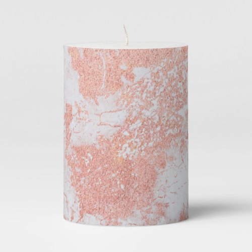 Pastel Pink Marble Moon Texure Pillar Candle