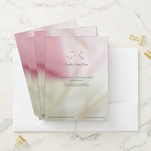 Pastel pink marriage counselor couple contract pocket folder