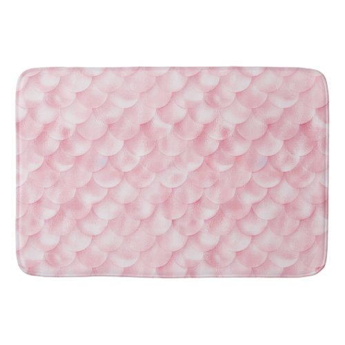 PASTEL PINK MERMAID SCALE PATTERN BATH MAT