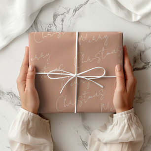 Pastel Pink Merry Christmas Wrapping Paper