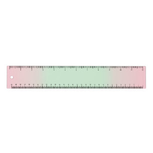 Pastel Pink Mint Gradient Ombre Ruler