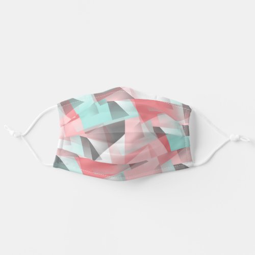 Pastel Pink Mint Green Gray White Polygon Pattern Adult Cloth Face Mask
