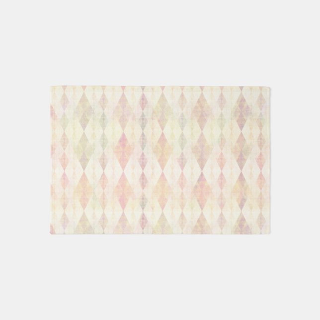 Pastel Pink Modern Geometric Tribal Aztec Rug (Front)