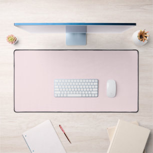 Pastel Pink Monogram Pattern Stylish Gold Black Desk Mat