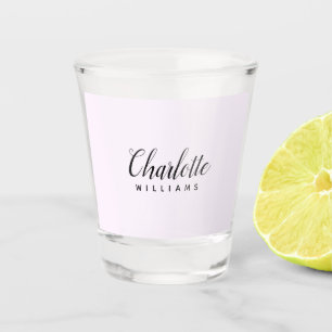 Pastel Pink Monogram Shot Glass – Custom Design