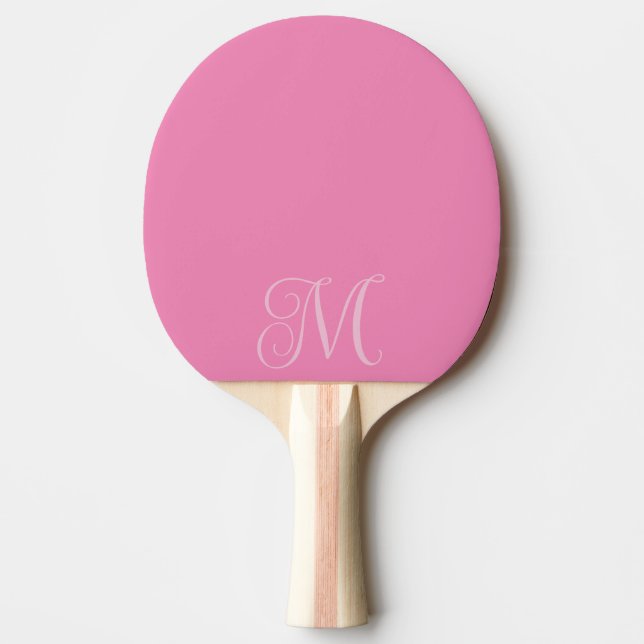 Pastel Pink Monogrammed Ping Pong Paddle  (Front)