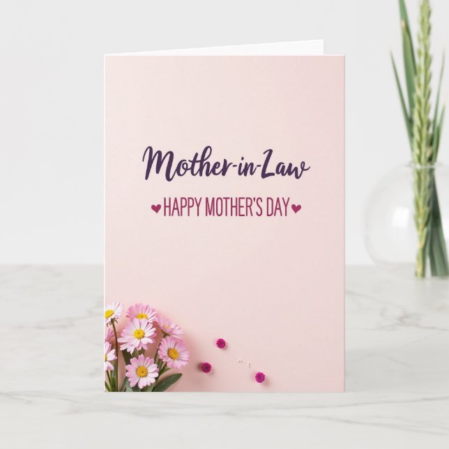 Pastel Pink Mother In Law Card (Front)