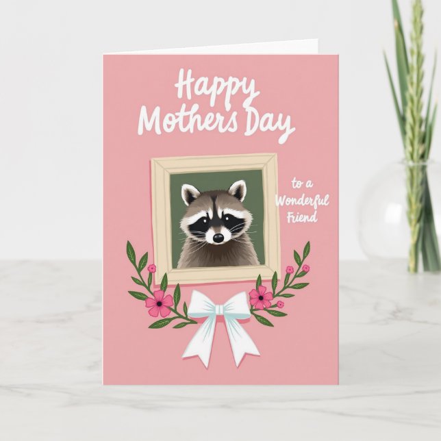 Pastel Pink Mothers Day Portrait Card (Front)