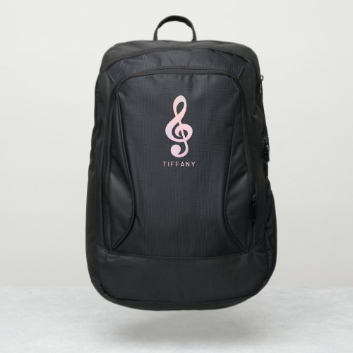 Pastel Pink Musical Symbol Music Art Monogram Name Port Authority Backpack