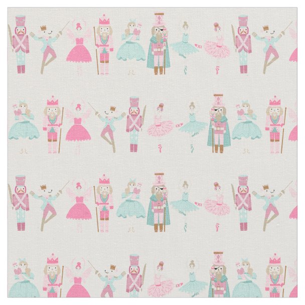 Pastel Pink Nutcracker Ballet Christmas Fabric Zazzle