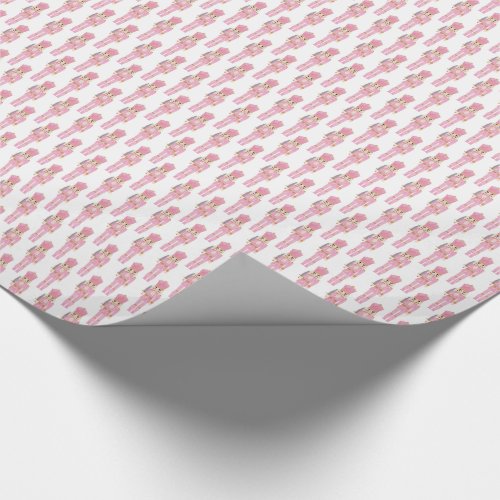 Pastel Pink Nutcracker Ballet Christmas Holidays Wrapping Paper