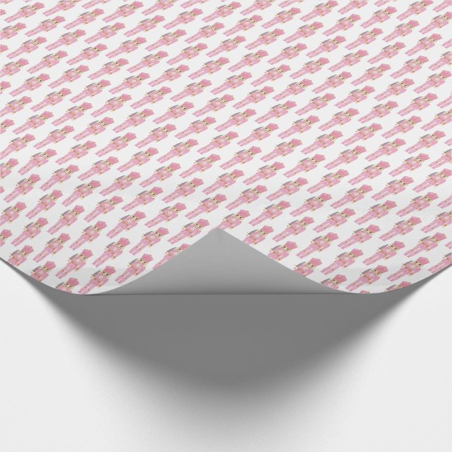 Pastel Pink Nutcracker Ballet Christmas Holidays Wrapping Paper (Corner)