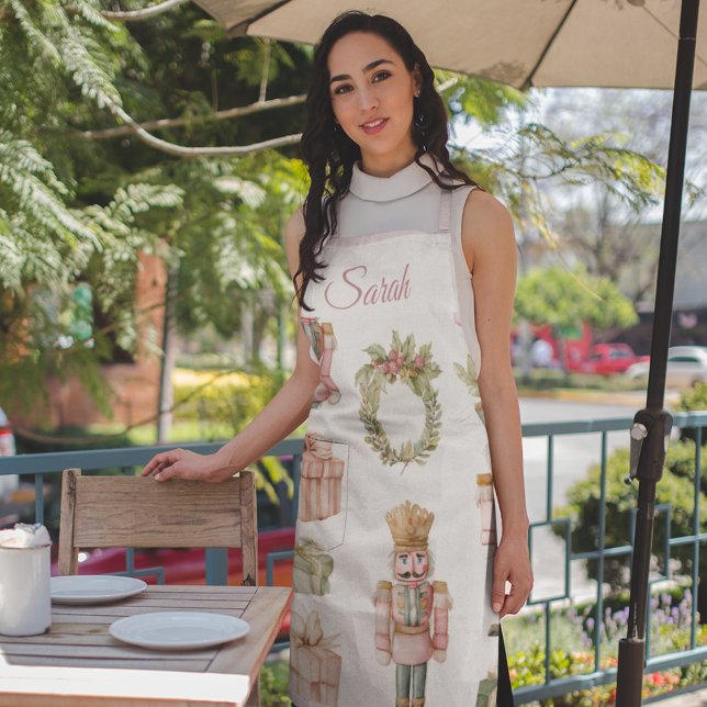 Pastel Pink Nutcracker Custom Christmas Apron (Creator Uploaded)