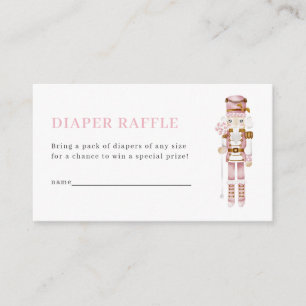 Pastel Pink Nutcracker Diaper Raffle Card