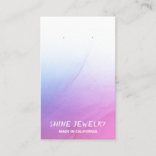 Pastel Pink Ombre Watercolor Earring Cards