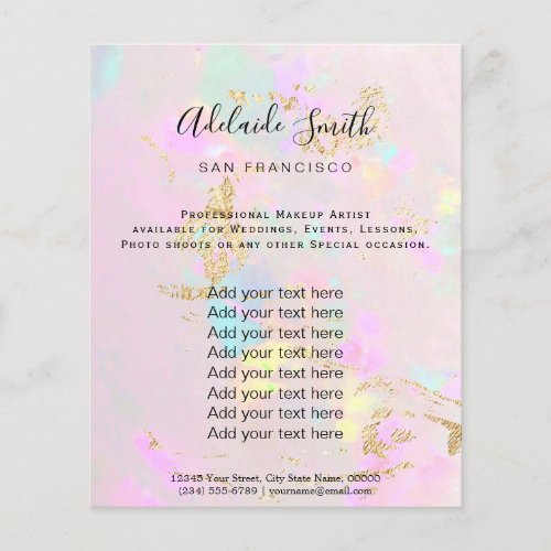 pastel pink opal photo design flyer