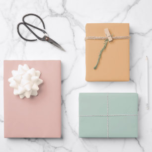 Pastel Pink Orange Green Wrapping Paper Sheets