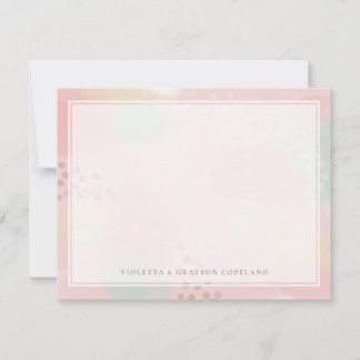 Pastel Pink Peach Abstract Art Thank You