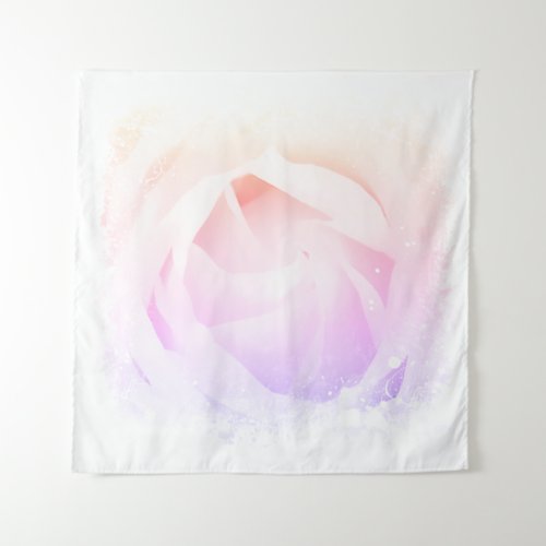  Pastel Pink Peach Rose Floral AR8 Tapestry