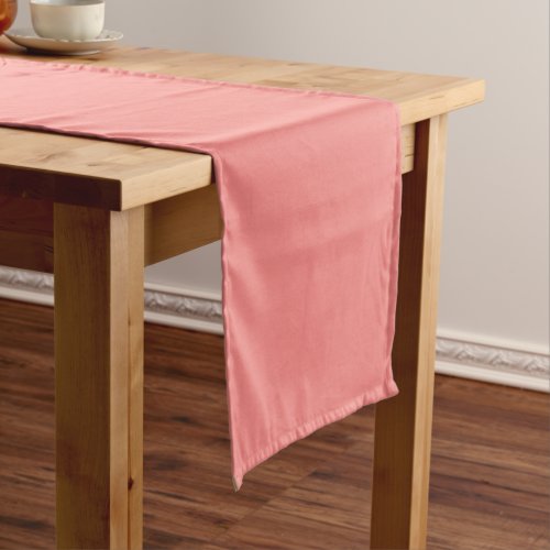 Pastel Pink Peach Solid Color Elegant Template Short Table Runner