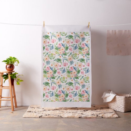 Pastel pink peonies pattern fabric