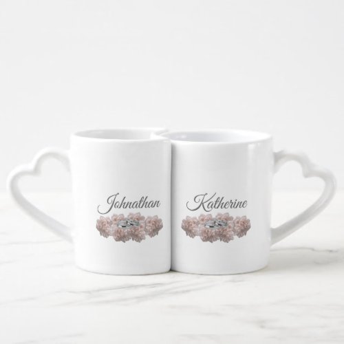 Pastel Pink Peony Dreams_Newly Weds_ Coffee Mug Set