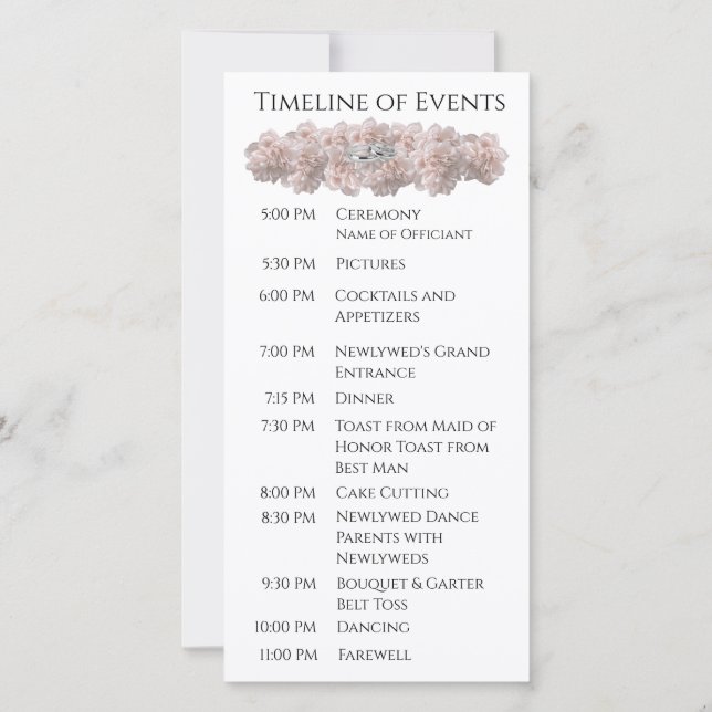 Pastel Pink Peony-Wedding Rings-Wedding Program- (Back)