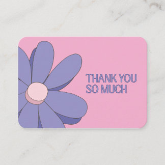 Pastel Pink & Periwinkle Flower Thank You Card