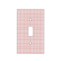 Pastel Pink Plaid Baby Girls Nursery Light Switch Cover