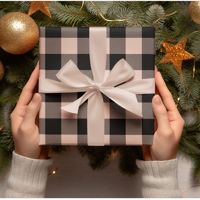 Pastel Pink Plaid Christmas Wrapping Paper (Creator Uploaded)