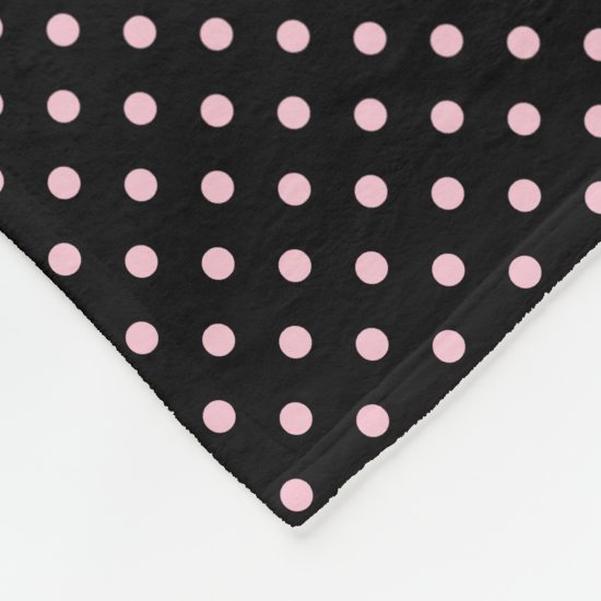 Pastel Pink Polka Dot Pattern Fleece Blanket