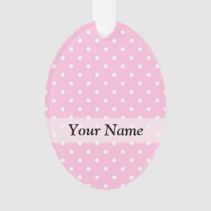 Pastel pink polka dot pattern ornament