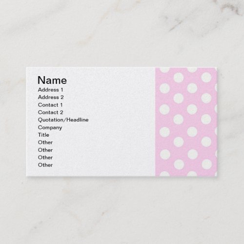Pastel Pink Polka Dots Business Card Template