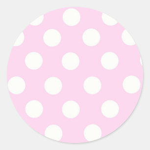 Pastel Pink Polka Dots Classic Round Sticker