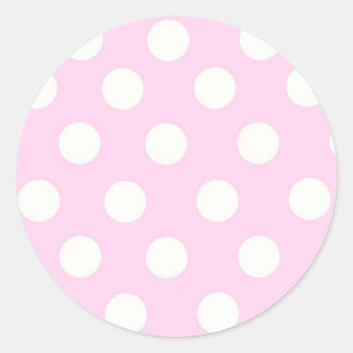 Pastel Pink Polka Dots Classic Round Sticker
