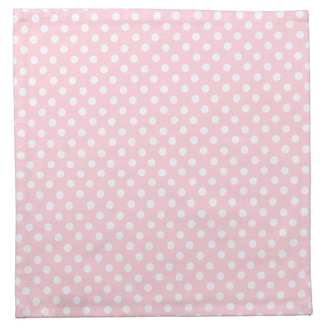 Pastel Pink  polka dots   Cloth Napkin (Front)