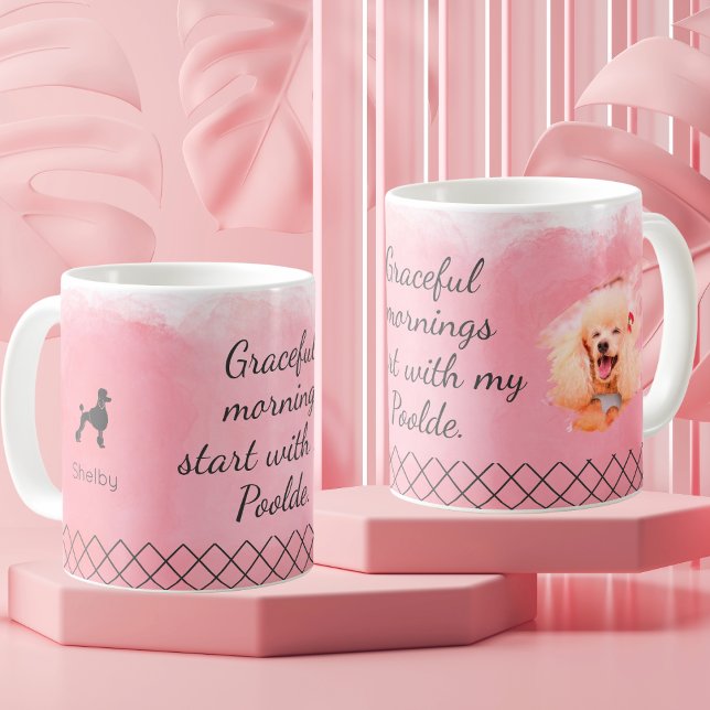 Pastel Pink Poodle Mug – Personalized Name & Photo (Creator Uploaded)