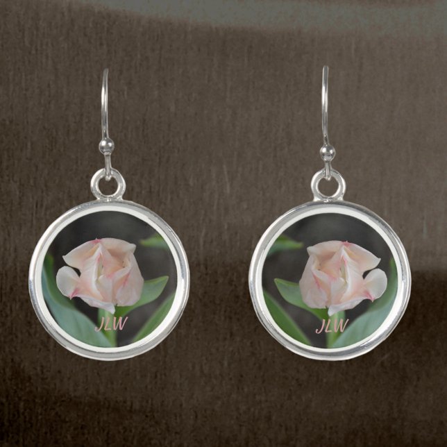 Pastel Pink Pretty Floral Tulips Earrings (Creator Uploaded)