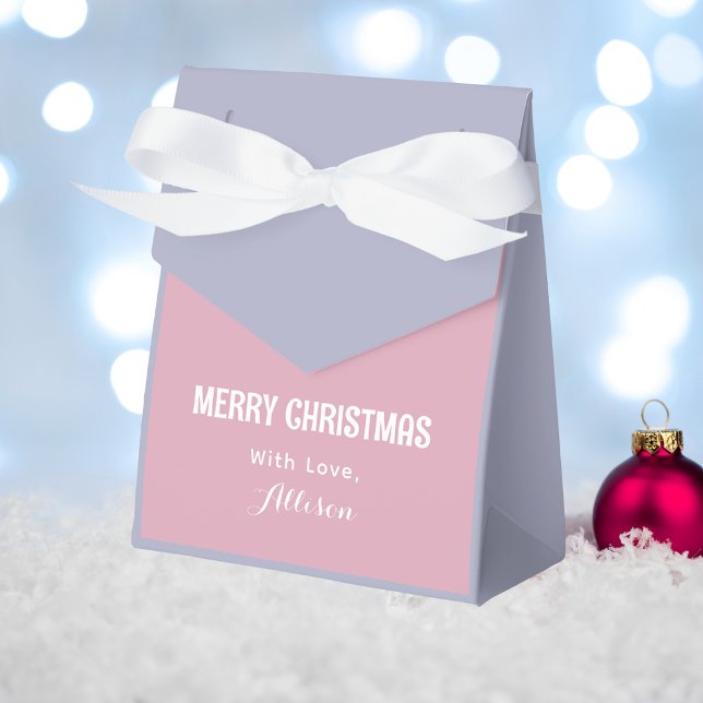 Pastel Pink, Purple and Blue Retro Merry Christmas Favor Boxes (Creator Uploaded)