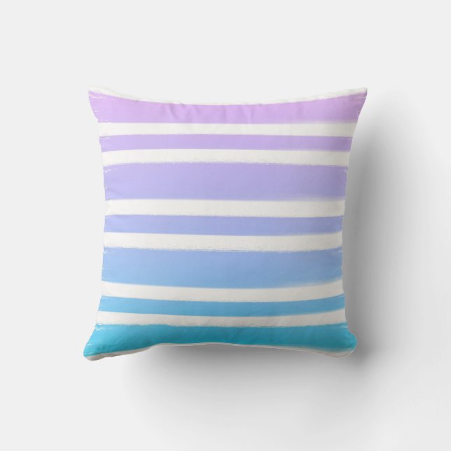Pastel Pink Purple Blue Paint Brush  Throw Pillow (Back)