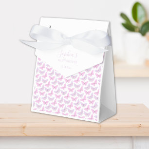 Pastel Pink Purple Butterfly Script Baby Shower  Favor Boxes