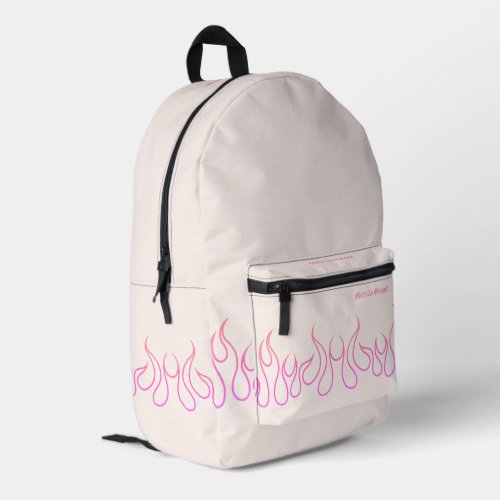 Pastel Pink Purple Flame Fire Cute Stylish Girl Printed Backpack