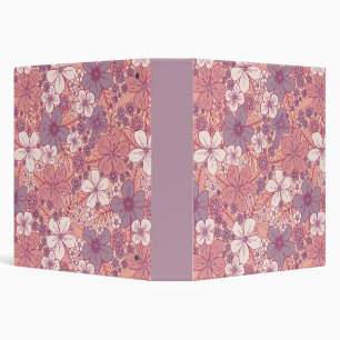 Pastel Pink & Purple Floral 3 Ring Binder