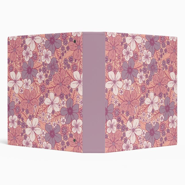 Pastel Pink & Purple Floral 3 Ring Binder (Background)
