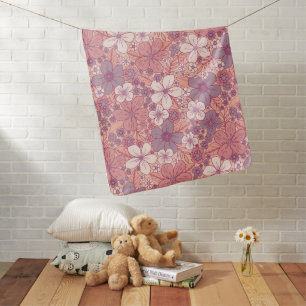Pastel Pink & Purple Floral Baby Blanket
