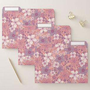Pastel Pink & Purple Floral File Folder